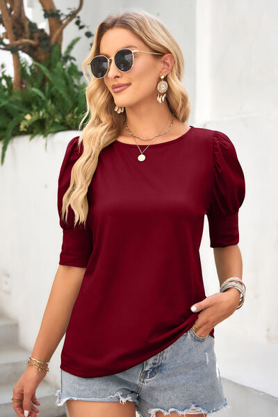 Lantern Short Sleeve Blouse