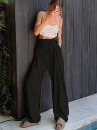 Tied High Waisted Wide Leg Pants