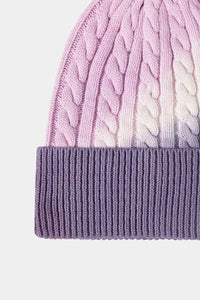 Tie-Dye Cable-Knit Beanie