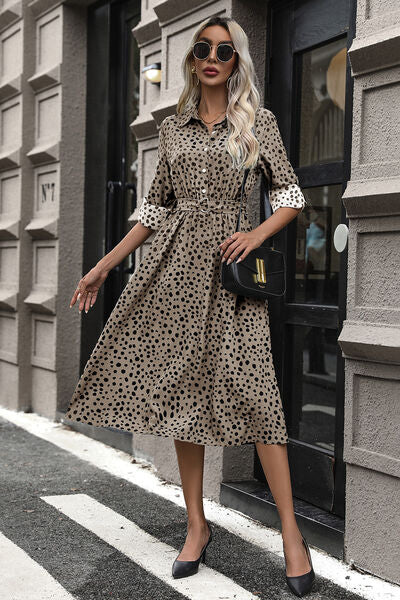 Polka Dot Button Up Dress