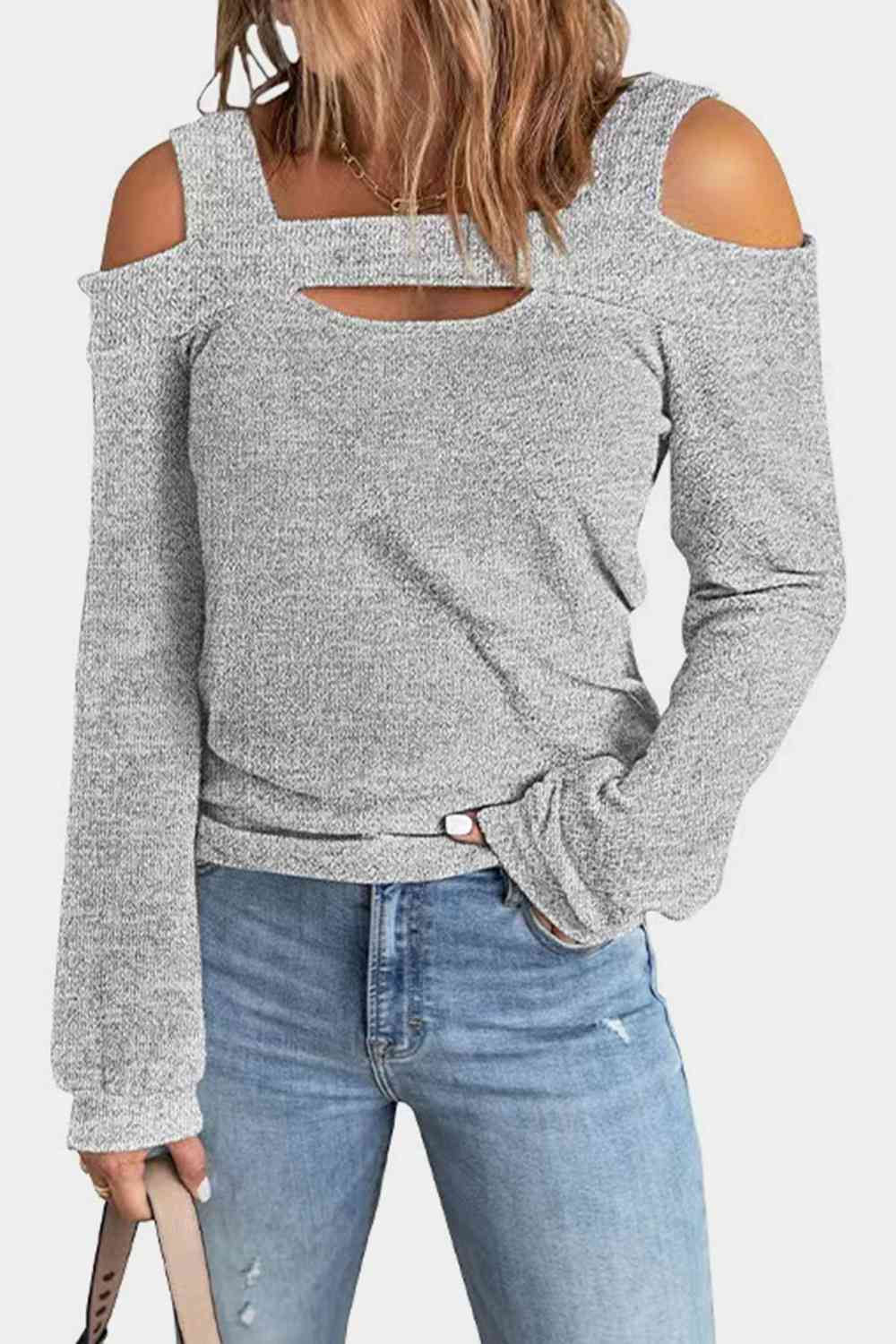 Cutout Cold Shoulder Blouse