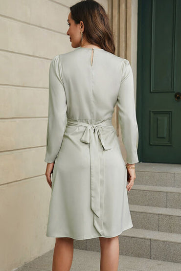 Tie-Waist Long Sleeve Dress