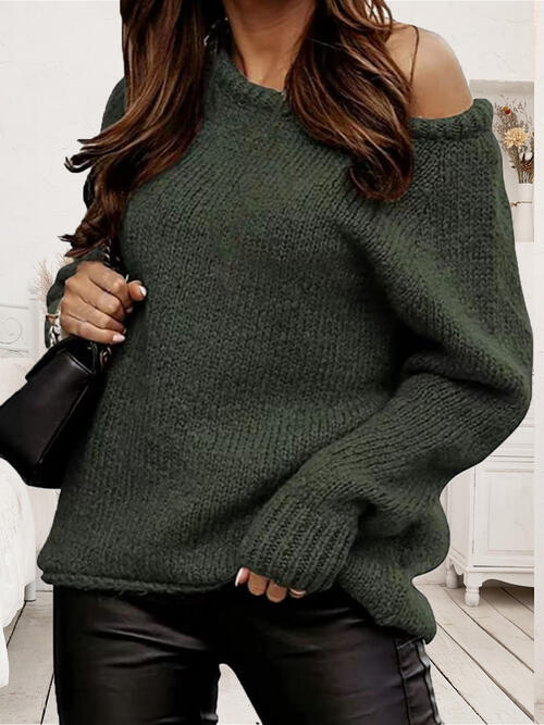 Off the Shoulder Long Sleeve Sweater