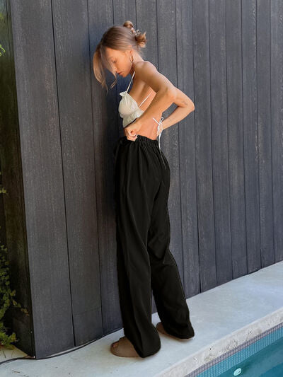 Tied High Waisted Wide Leg Pants