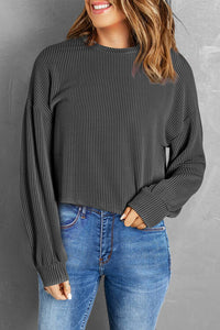 Drop Shoulder Long Sleeve Top