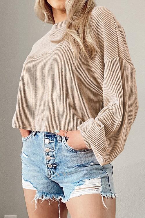 Drop Shoulder Long Sleeve Top