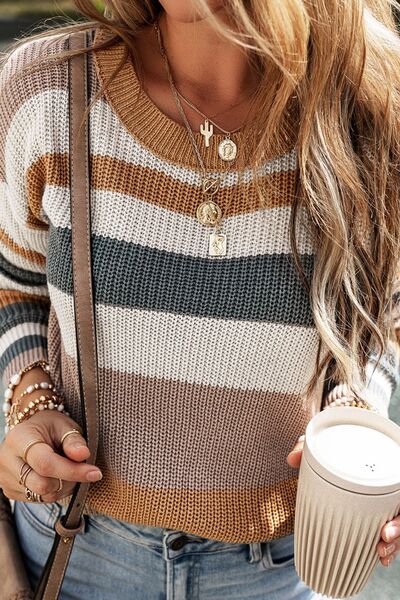 Striped Round Neck Sweater