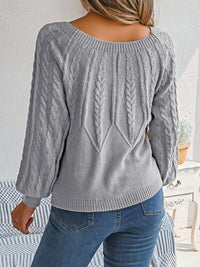 Cable-Knit Round Neck Sweater