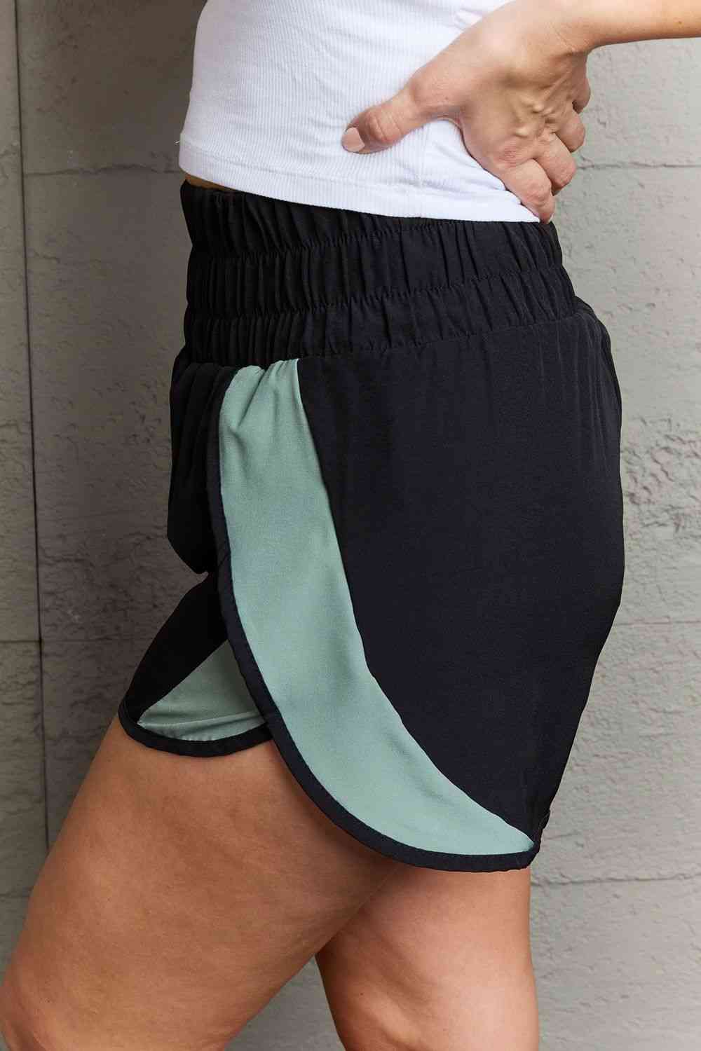 Put In Work High Waistband Contrast Active Shorts