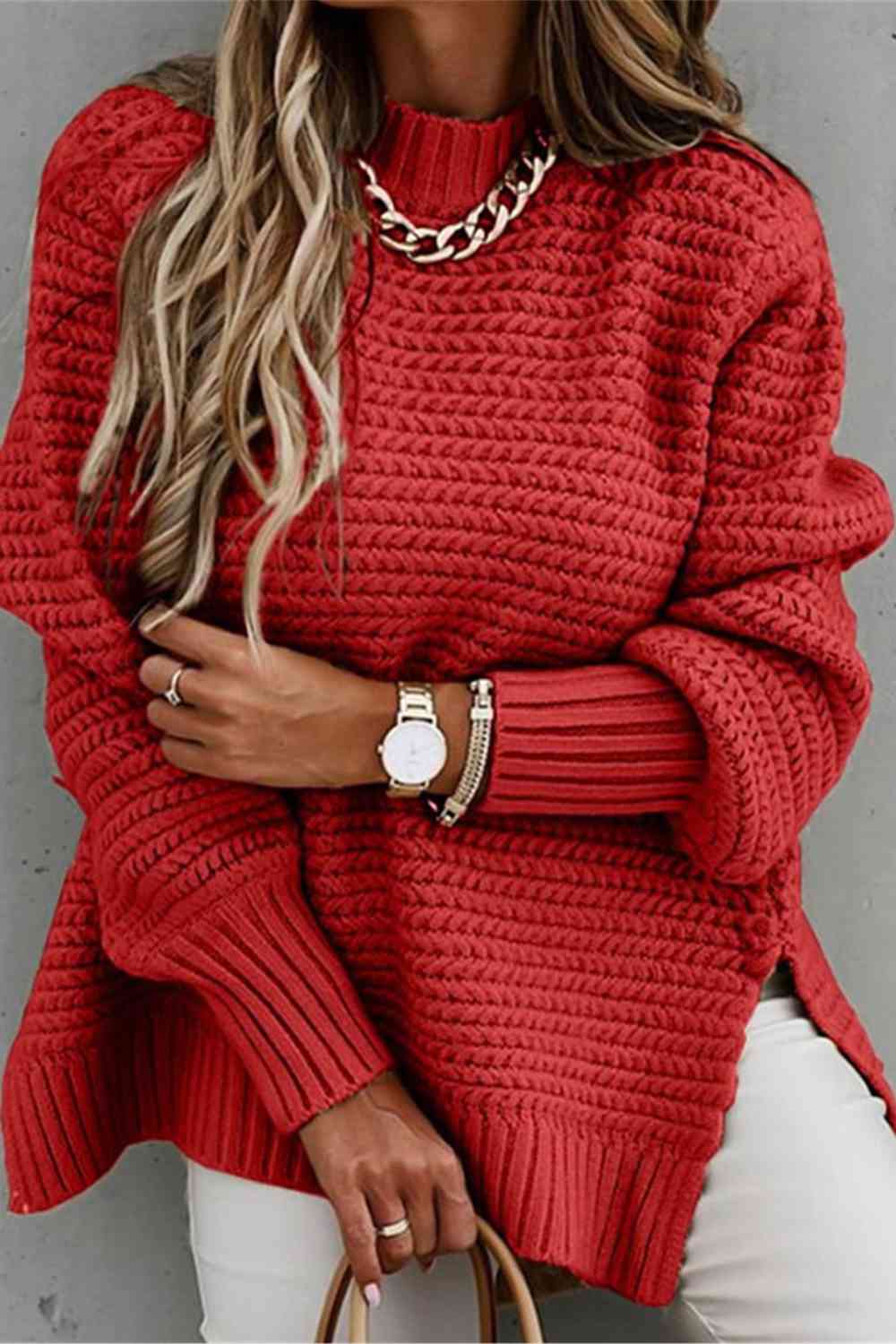 Round Neck Chunky Sweater