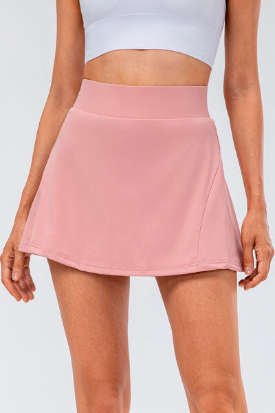 High Waisted Pleated Active Skirt