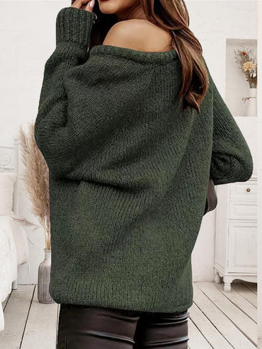 Off the Shoulder Long Sleeve Sweater