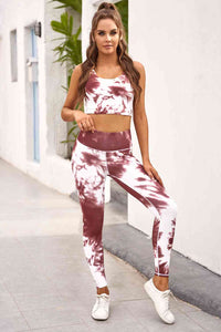 Tie-dye Crop Top & Leggings Set