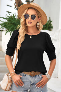 Lantern Short Sleeve Blouse