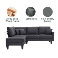 90" Modern Sectional Sofa with Chaise Lounge