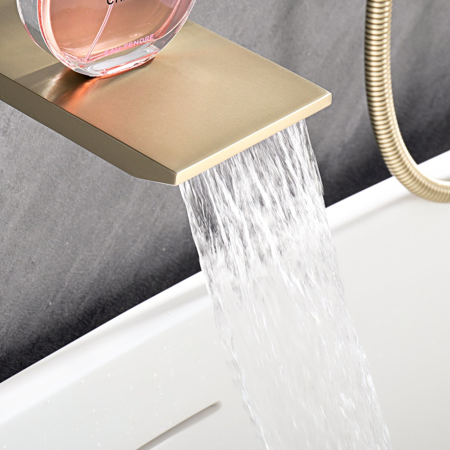 Wall Mounted Rainfall Shower Head System - Brushed Gold