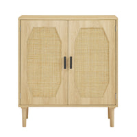 Storage Cabinets with Rattan Decorative Doors