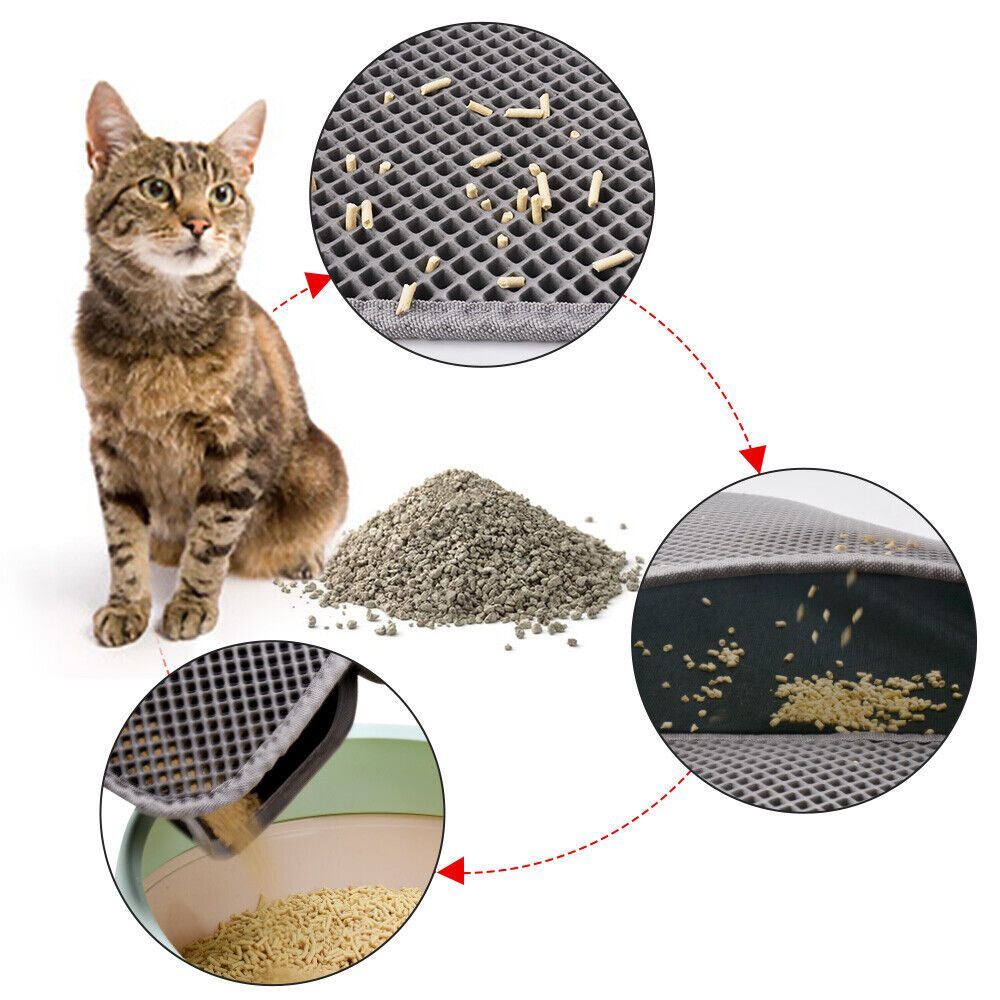 Kitty Cat Litter Mat Trapping Honeycomb Double Layer Design Waterproof