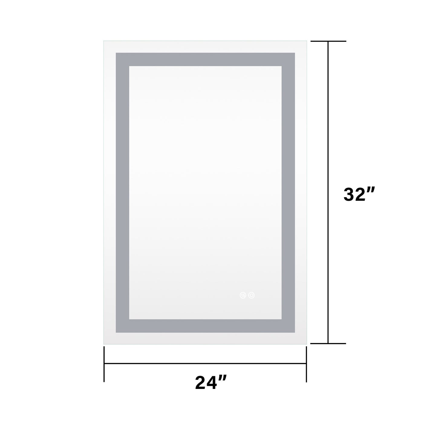 Frameless Rectangular LED Bathroom Mirror