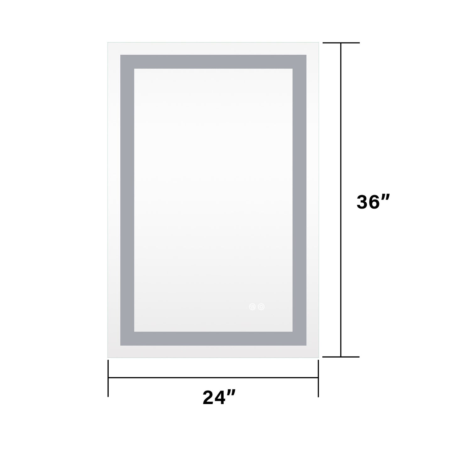 Frameless Rectangular LED Bathroom Mirror