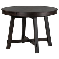 Round Dining Table with 16" Leaf - Farmhouse Style