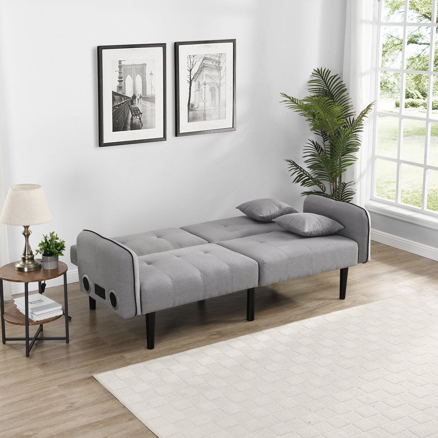 Sofa Bed with Built-In Stereo