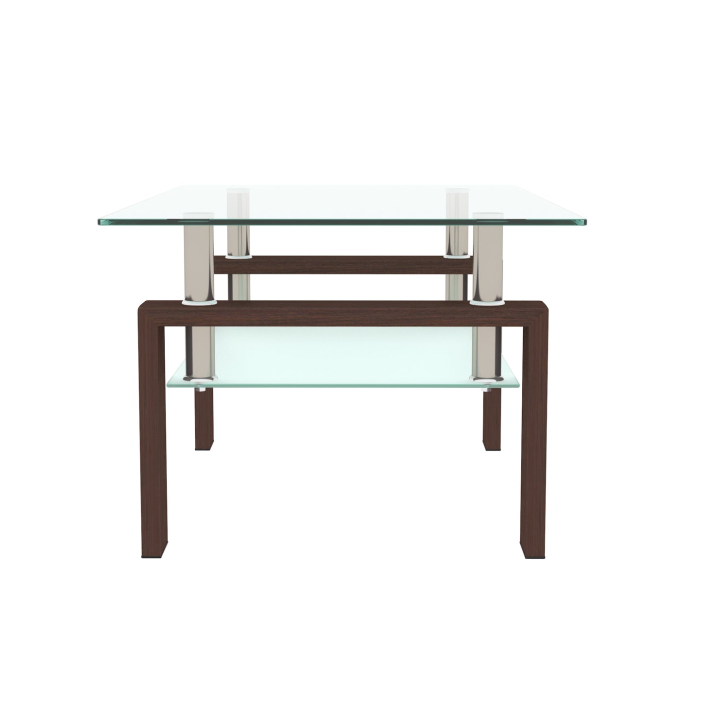 Glass Coffee Table - Walnut