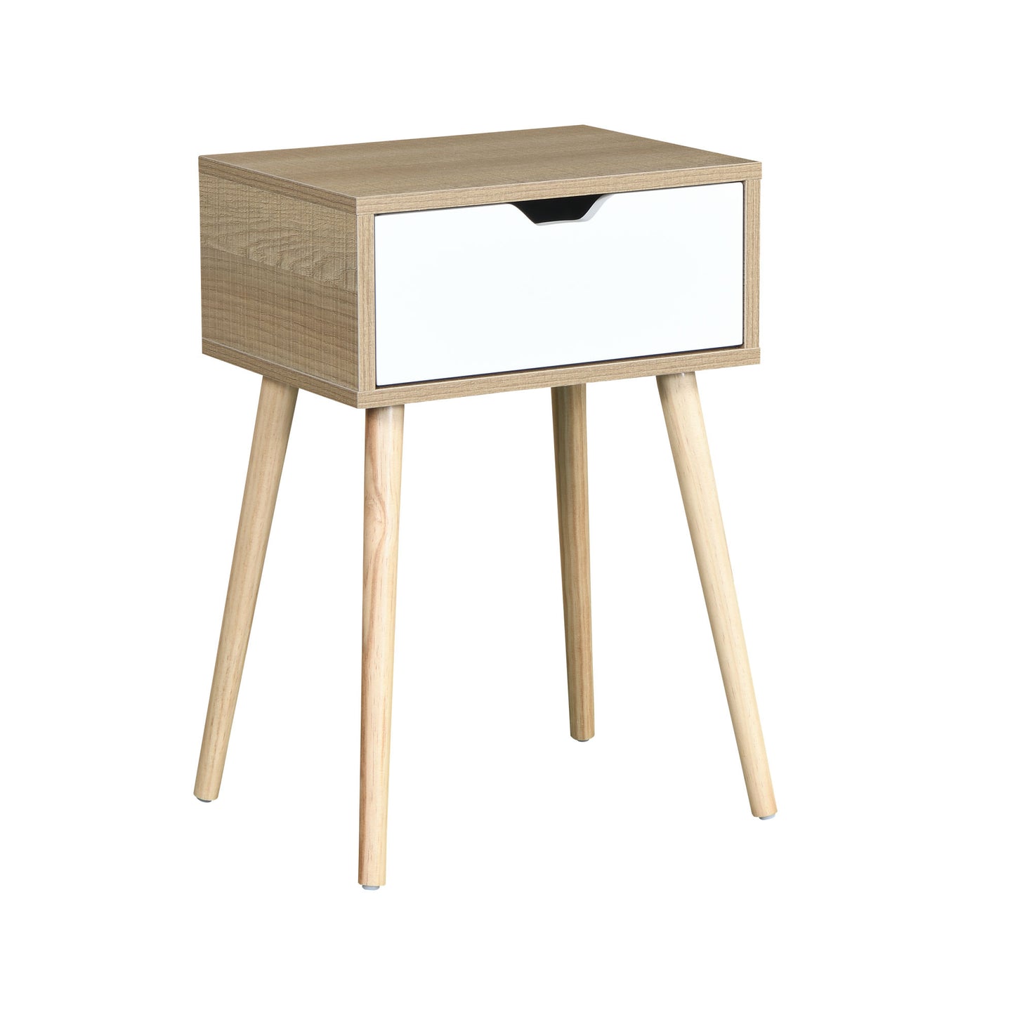 Side Table with Rubber Wood Legs