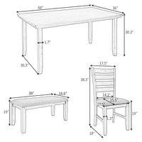 Dining Room Table with 4 Chairs and 1 Bench