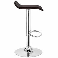 Adjustable Leather Backless Bar Stools - Set of 2