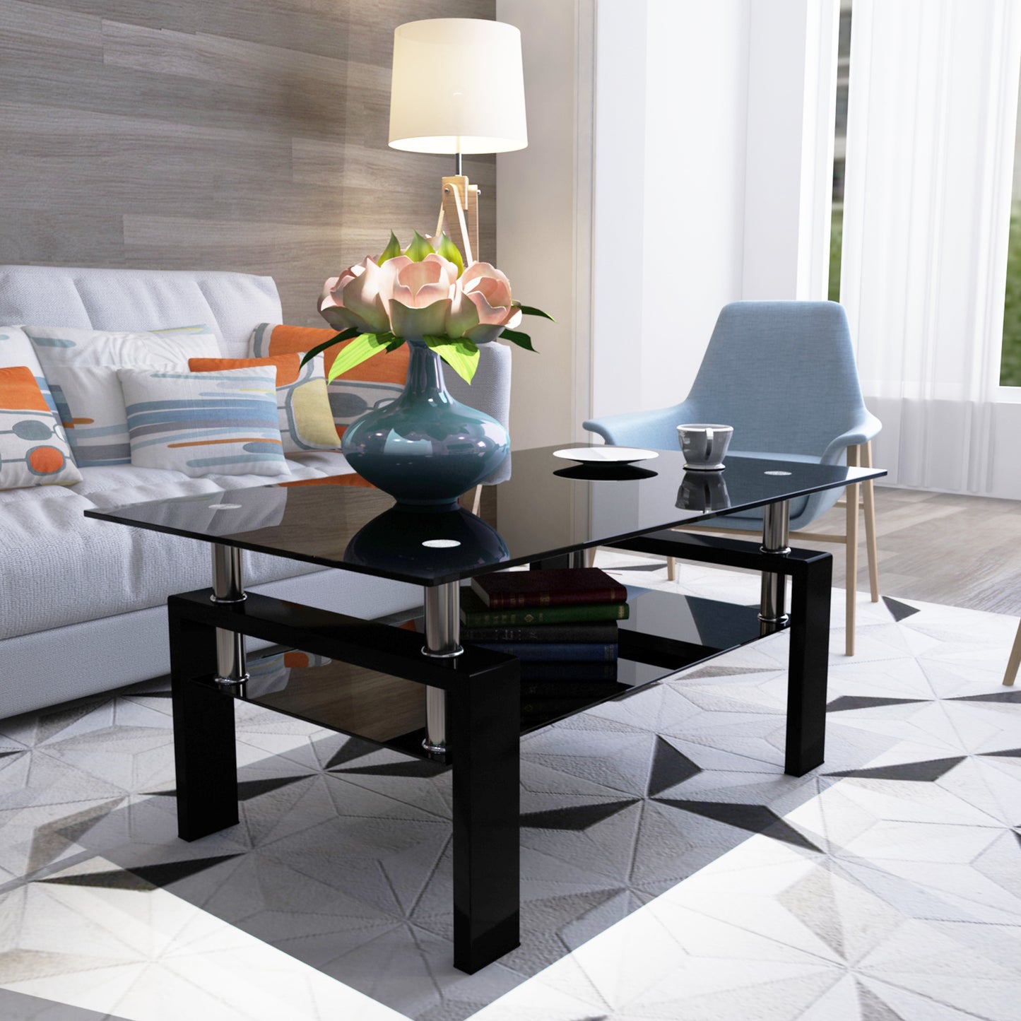 Black Glass Coffee Table