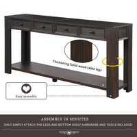 Console Table for Entryway Hallway Sofa Table with Storage Drawers and Bottom Shelf