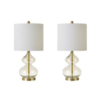 Set of 2 Glass Table Lamp