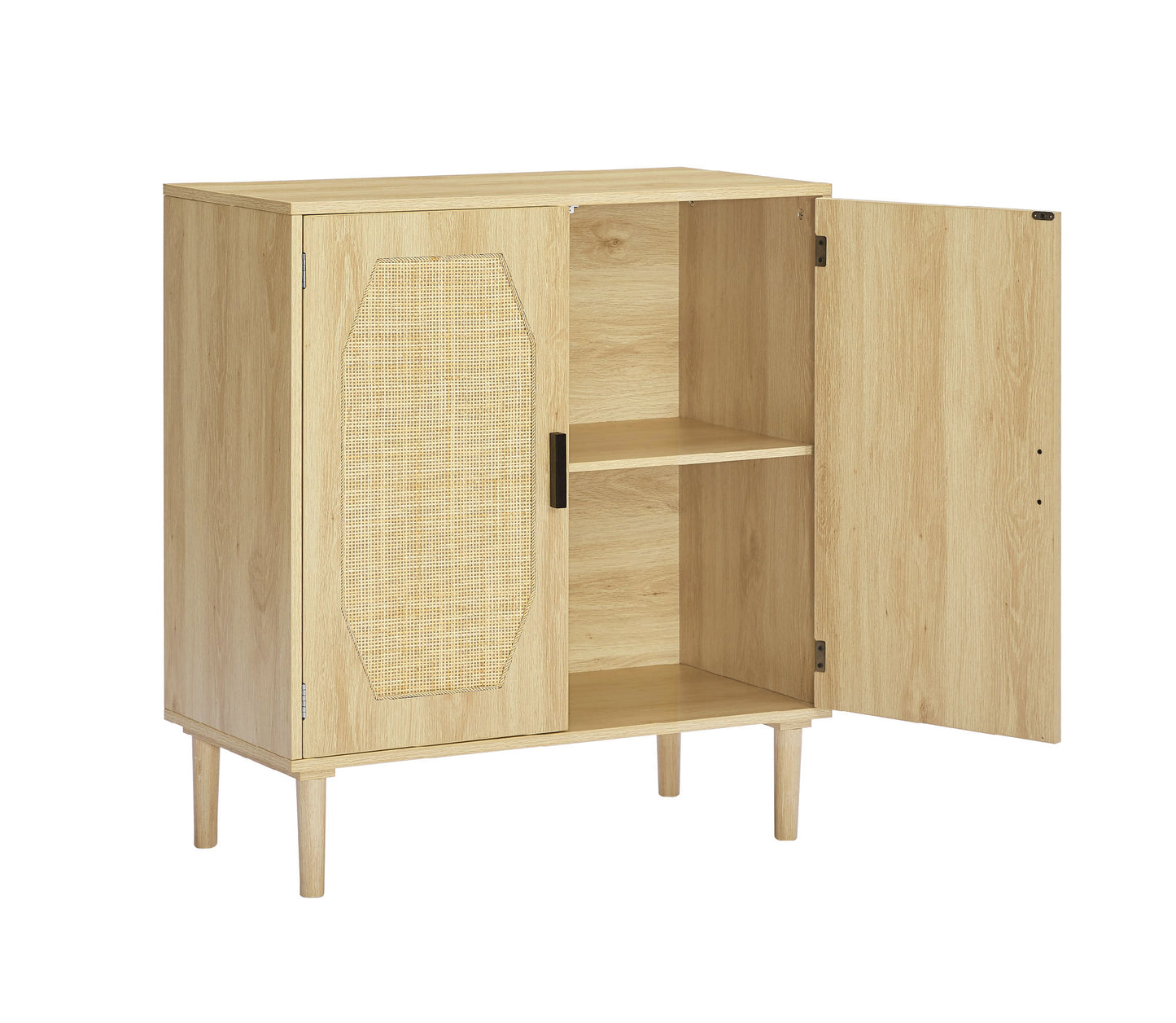 Storage Cabinets with Rattan Decorative Doors