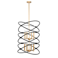 Metal Chandelier Fixture in Gold/Matte Black