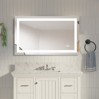 Frameless Rectangular LED Bathroom Mirror