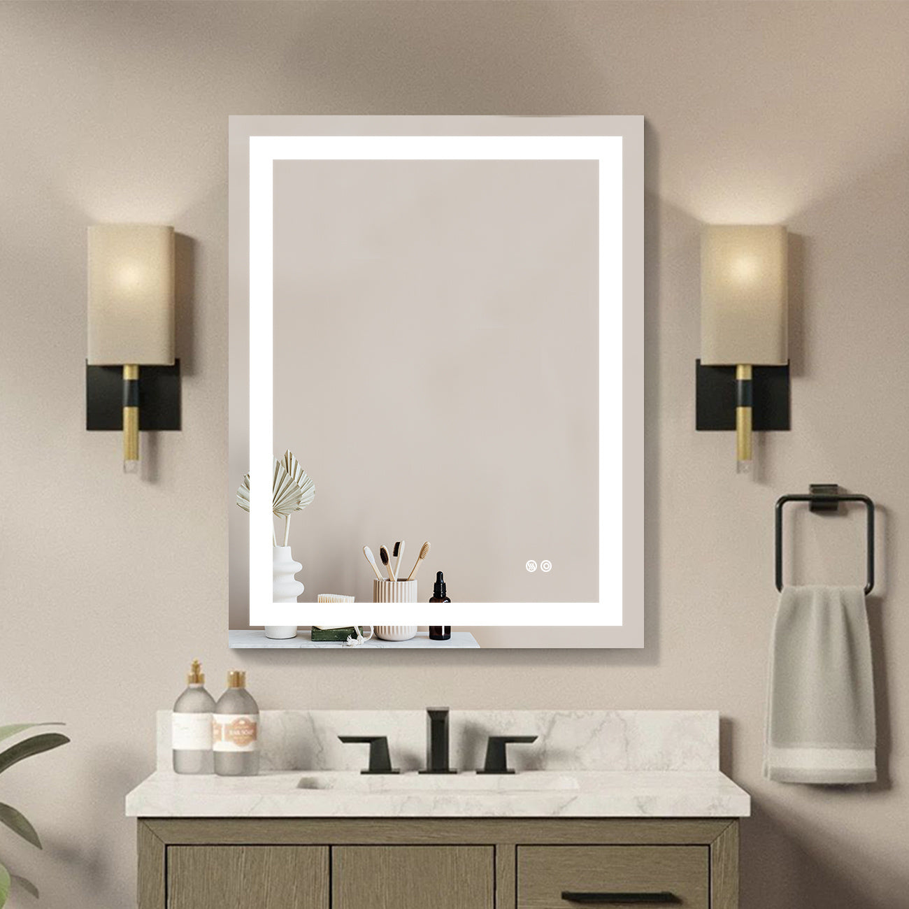 Frameless Rectangular LED Bathroom Mirror