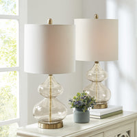 Set of 2 Glass Table Lamp