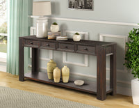 Console Table for Entryway Hallway Sofa Table with Storage Drawers and Bottom Shelf