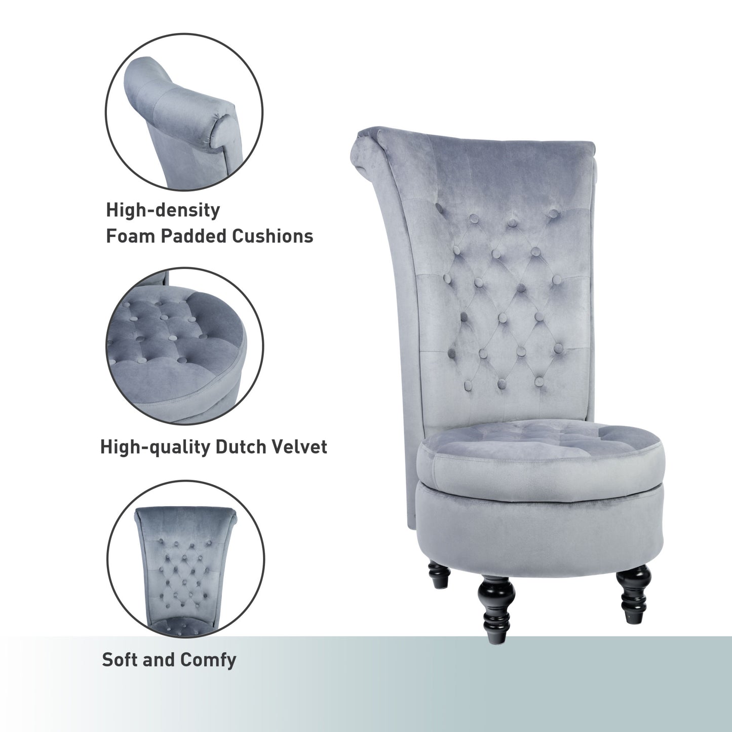 Velvet High Back Chair