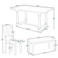 Dining Table With 4 Chairs and 1 Bench