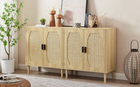 Storage Cabinets with Rattan Decorative Doors