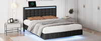 Floating Bed Frame with LED Lights and Charging Port - Full