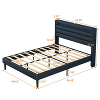 Bed Frame with LED Bedside Induction Light - Queen