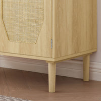 Storage Cabinets with Rattan Decorative Doors