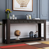 Console Table for Entryway Hallway Sofa Table with Storage Drawers and Bottom Shelf