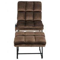 Velvet Massage Chair with Ottoman