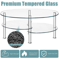 Tempered Glass Oval Coffee Table