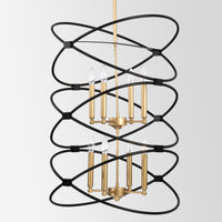 Metal Chandelier Fixture in Gold/Matte Black