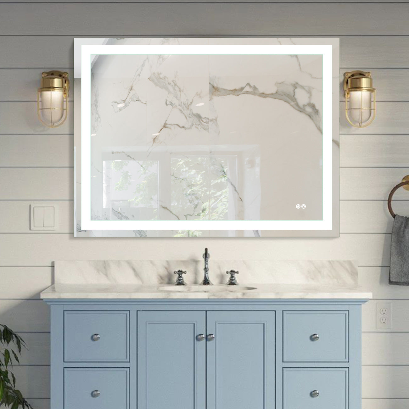 Frameless Rectangular LED Bathroom Mirror